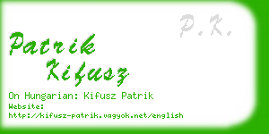 patrik kifusz business card